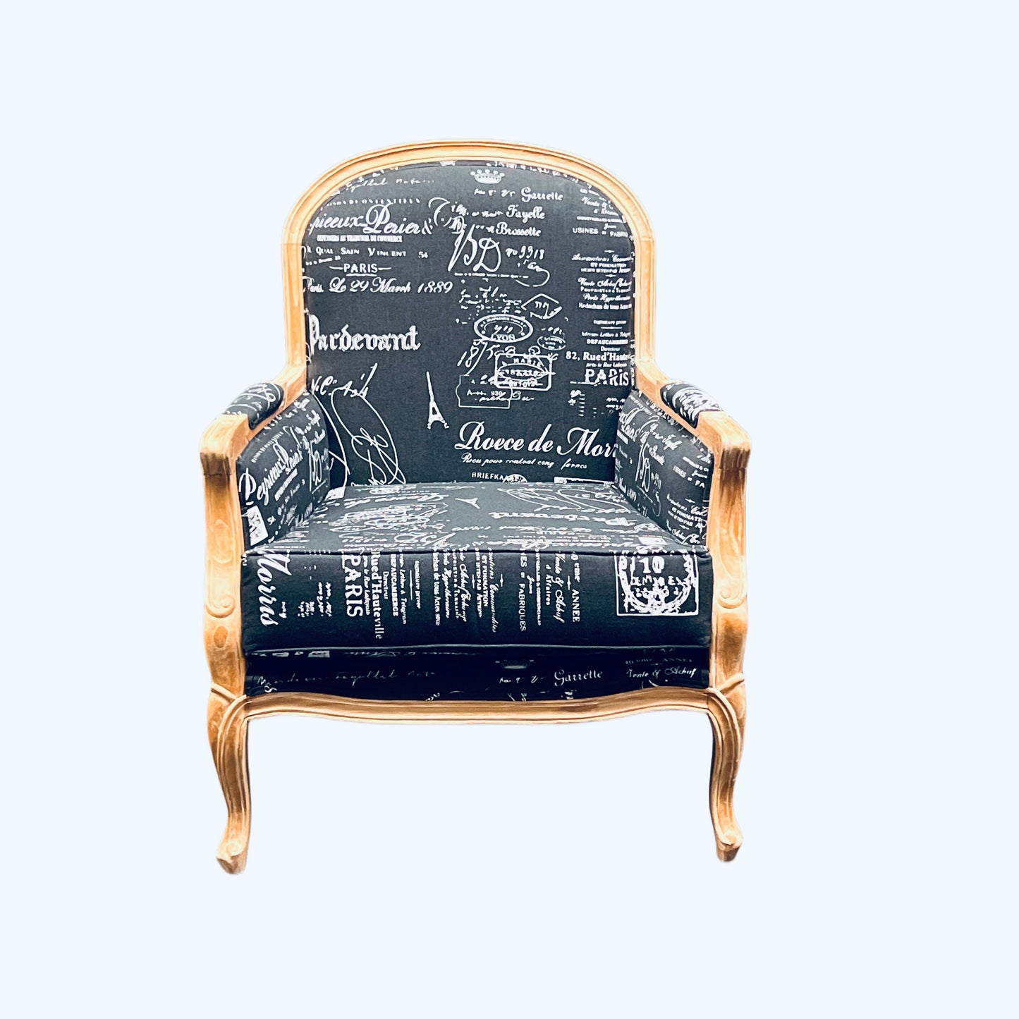 French Arm Chair Made with Solid Mahogany Wood