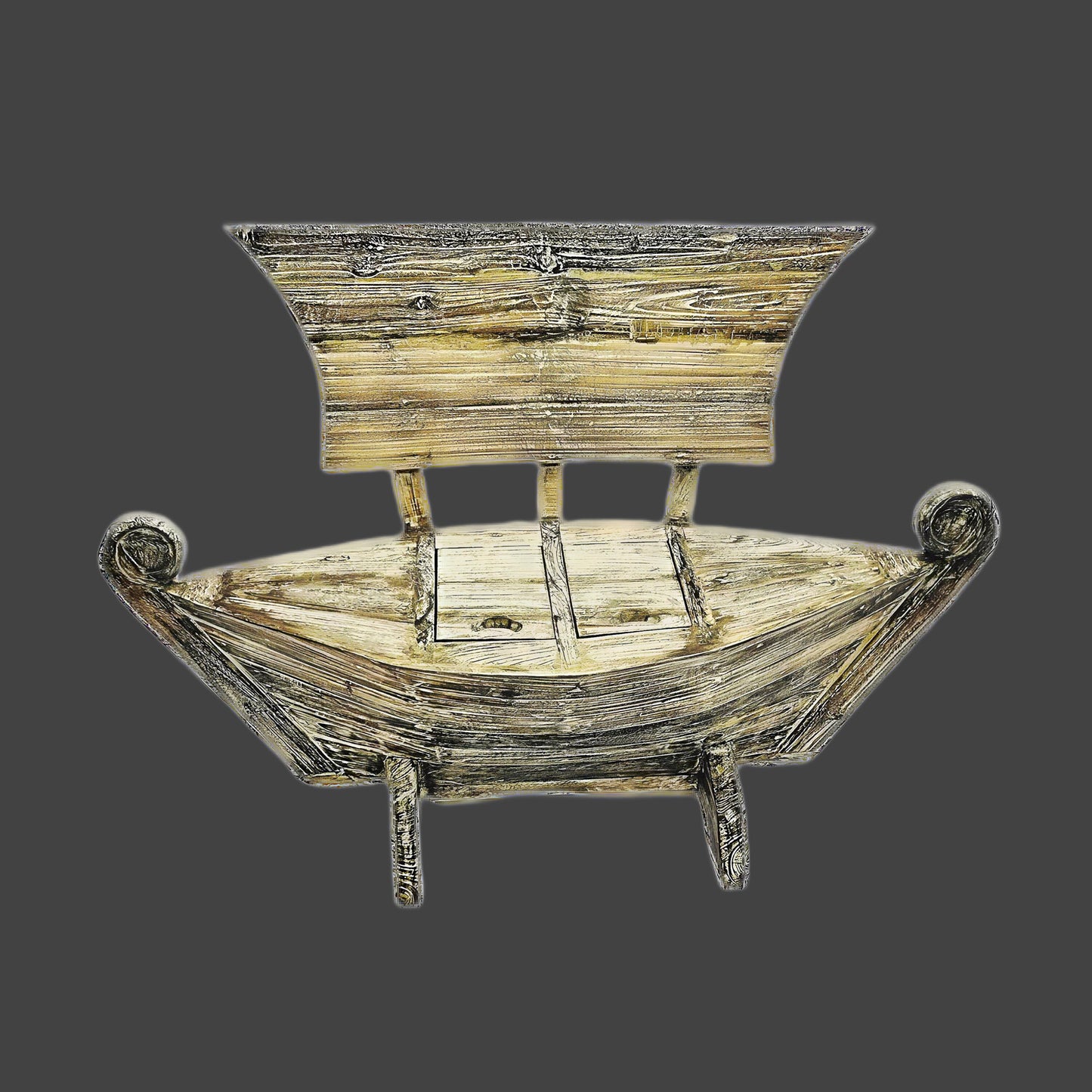 Teakwood Whitewash Boat Bench With Under-seat Storage