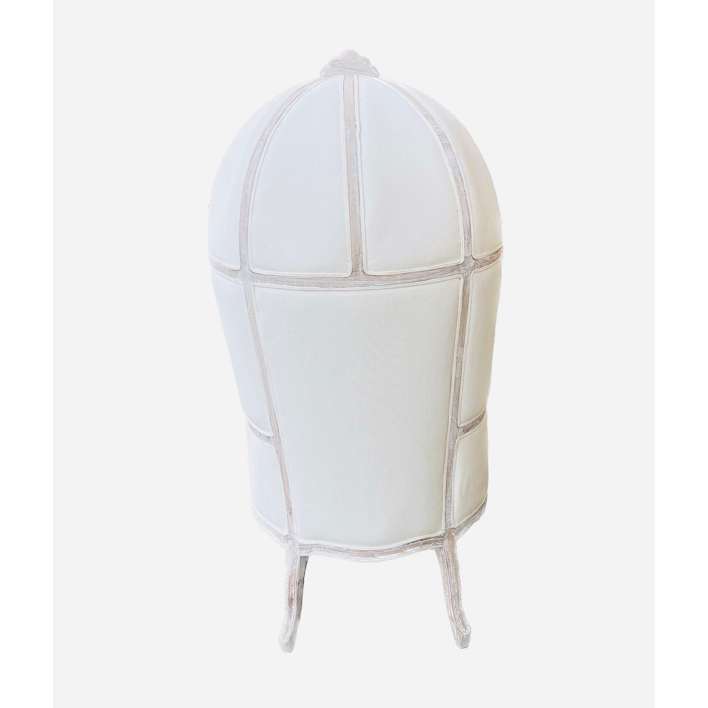Balloon Chair | Porter Chair | Throne |Louis XV Style Dome Canopy Chair | White Linen White-wash Trim