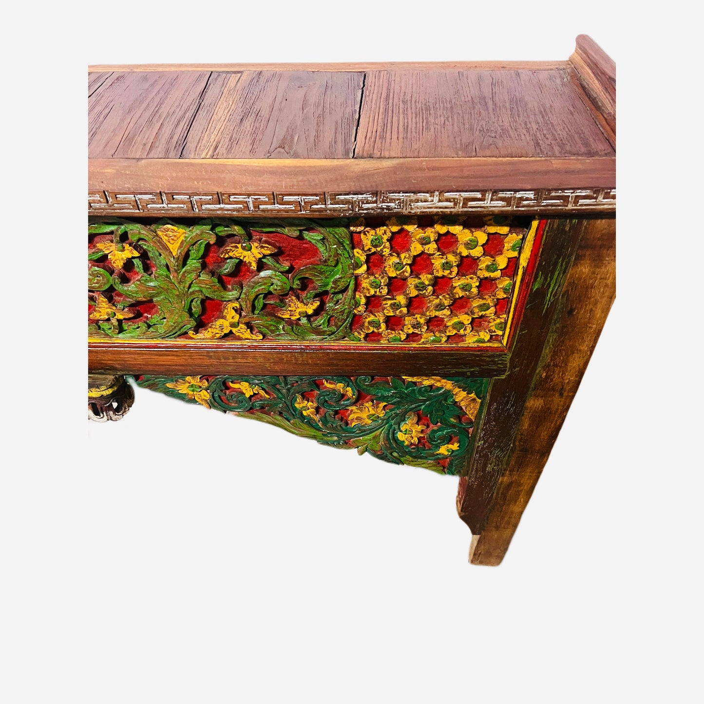 Handcrafted Teak Arch console table, Reclaimed Console Table, Carved Wood Media Stand, Architectural archway console