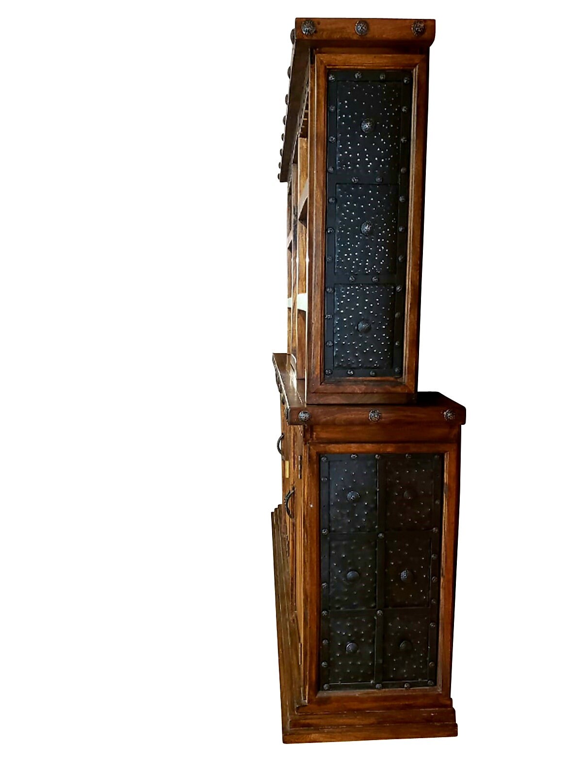 Rustic Old West Mesquite Wood Bar Cabinet Rustic Metal Spanish Style