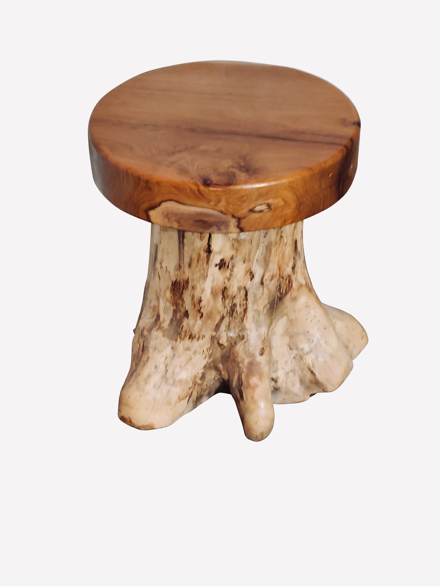 Teakwood Tree Trunk Stool