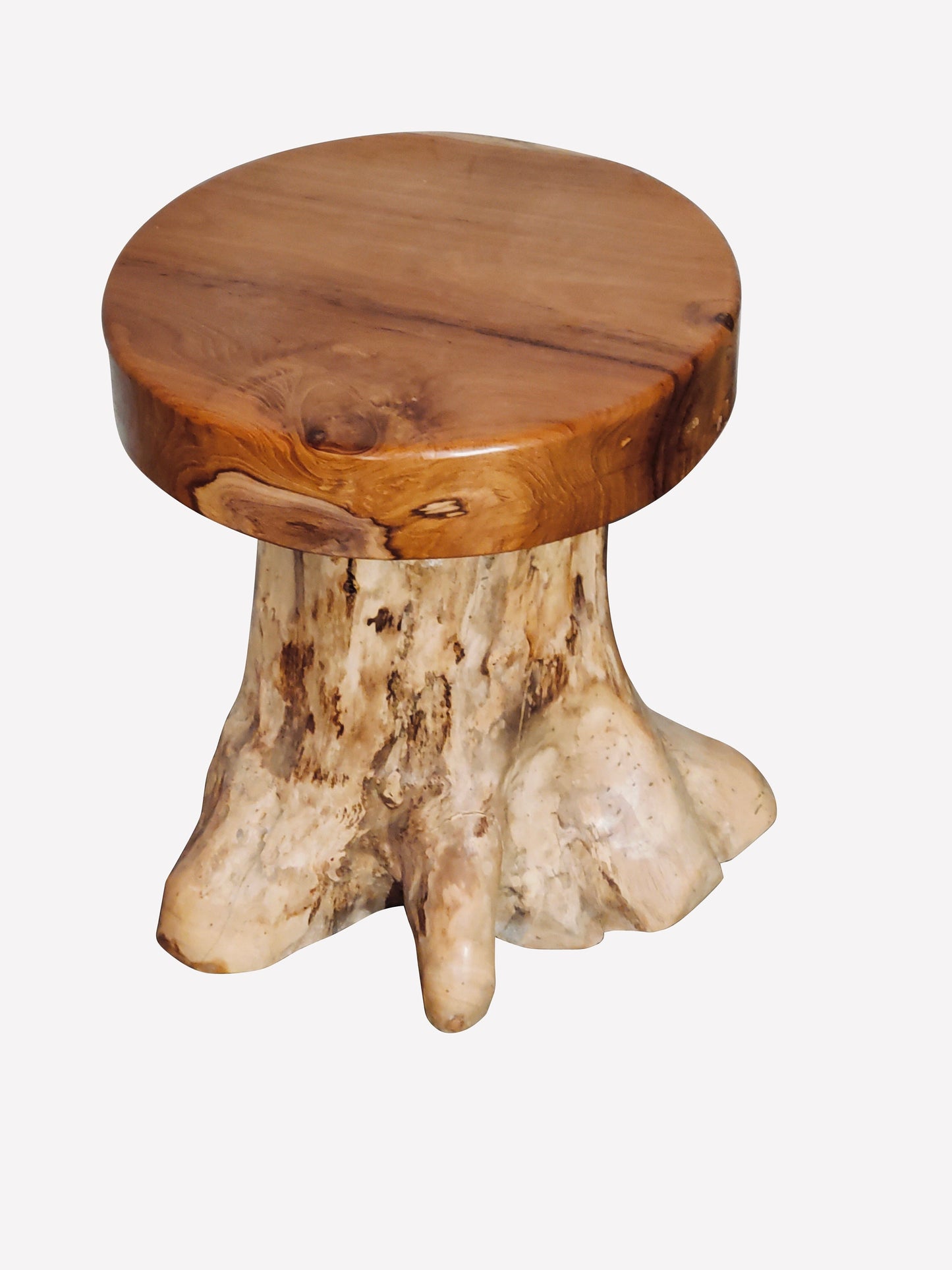 Teakwood Tree Trunk Stool