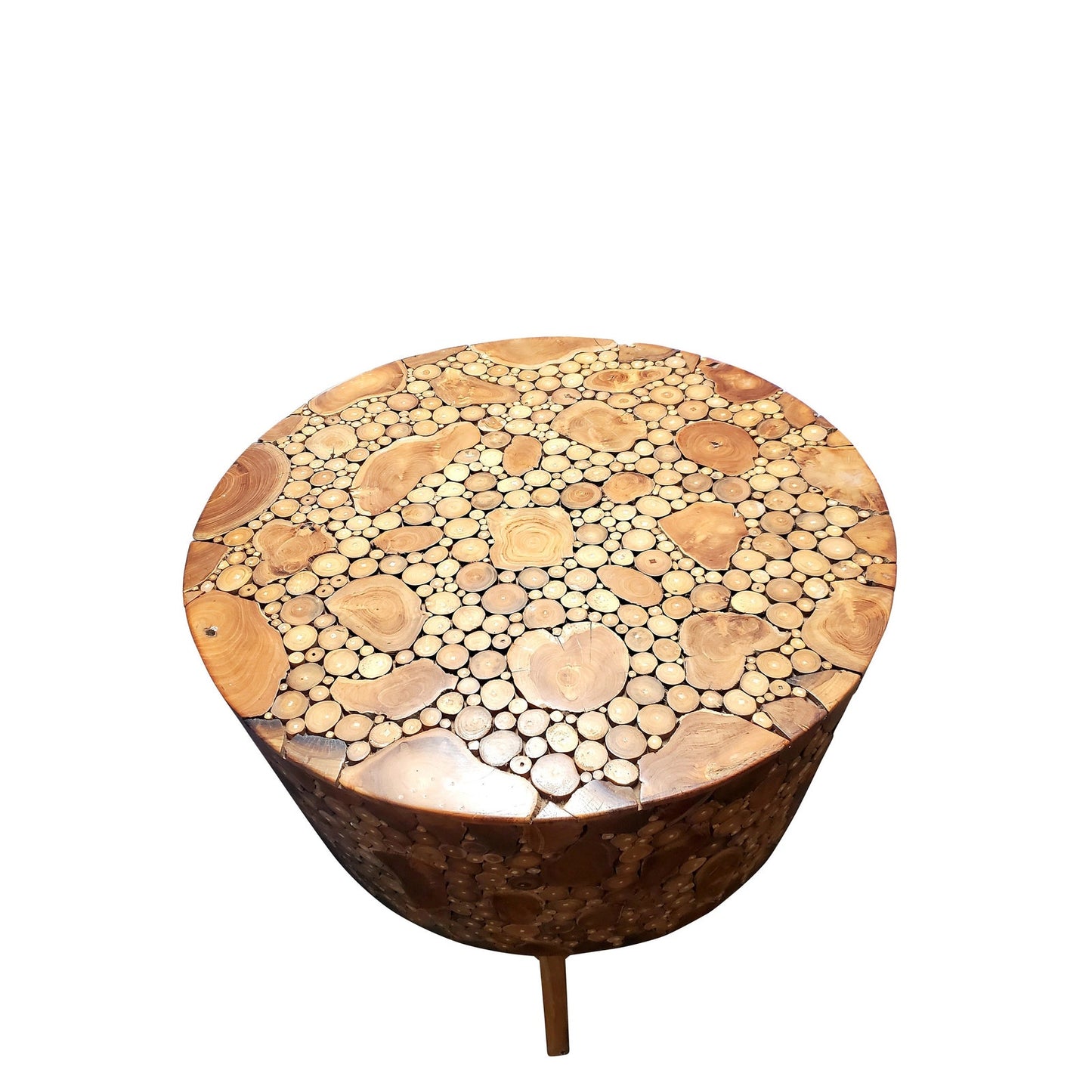 Teakwood Wood Chip Driftwood Inlay Coffee Table Center Table