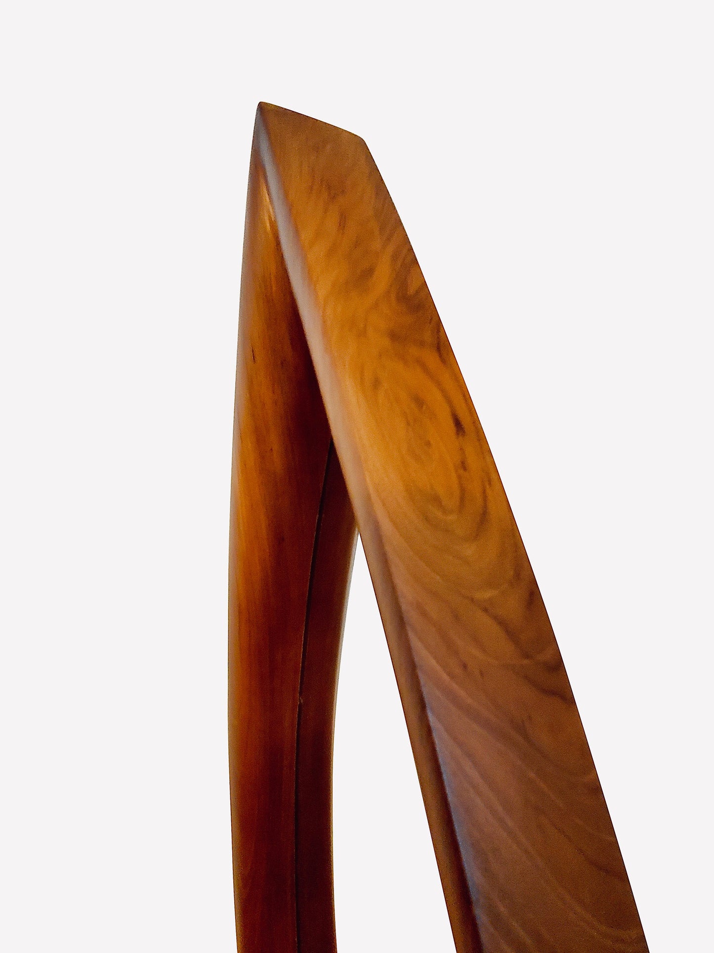 Solid Teakwood Mid-century Modern Syroco mirror oblong cat eye oval mirror