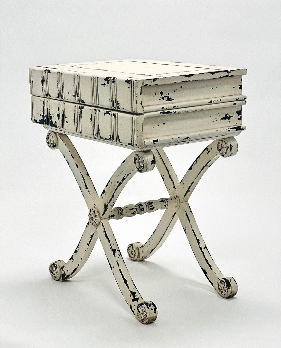 Bookcase style rustic table (Grey or White)