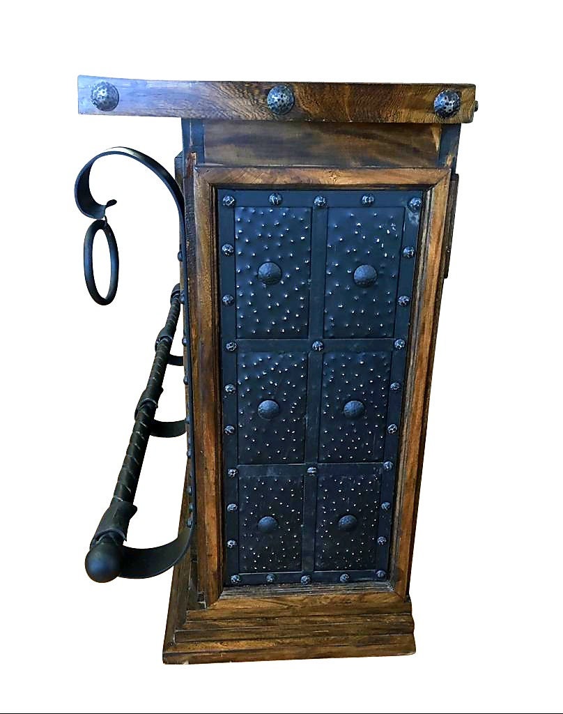 Old West Rustic Mesquite Wood Metal Bar