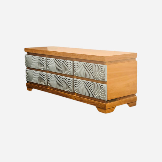 Mid-century Modern Teakwood Handmade Buffet Sideboard Credenza Entertainment TV Center