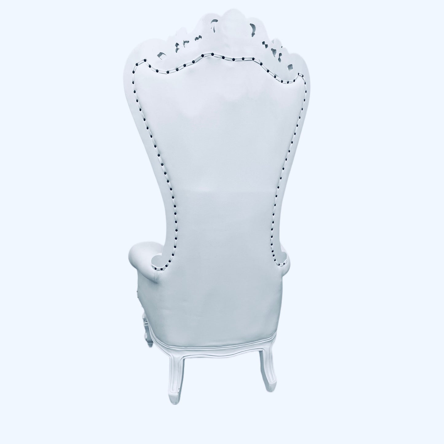 Mahogany Wood Throne Chair High Back Baroque Chair Queen Throne White Leather Wedding Event Party Chair