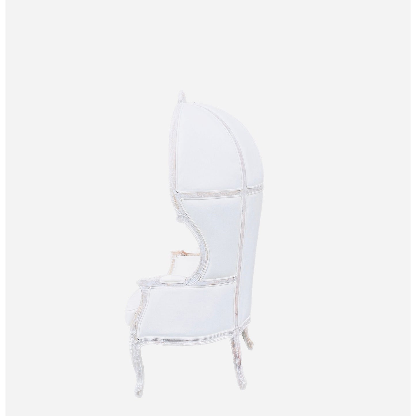 Balloon Chair | Porter Chair | Throne |Louis XV Style Dome Canopy Chair | White Linen White-wash Trim