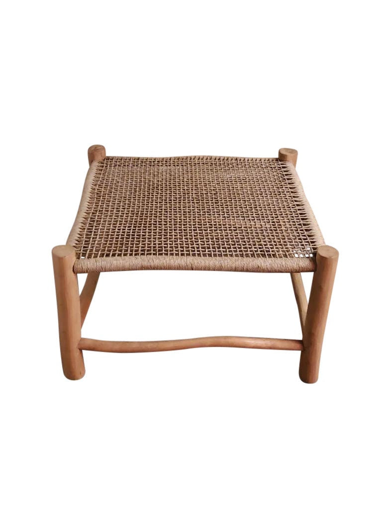 Handmade Woven Rope Bamboo Wood Centre Coffee Table