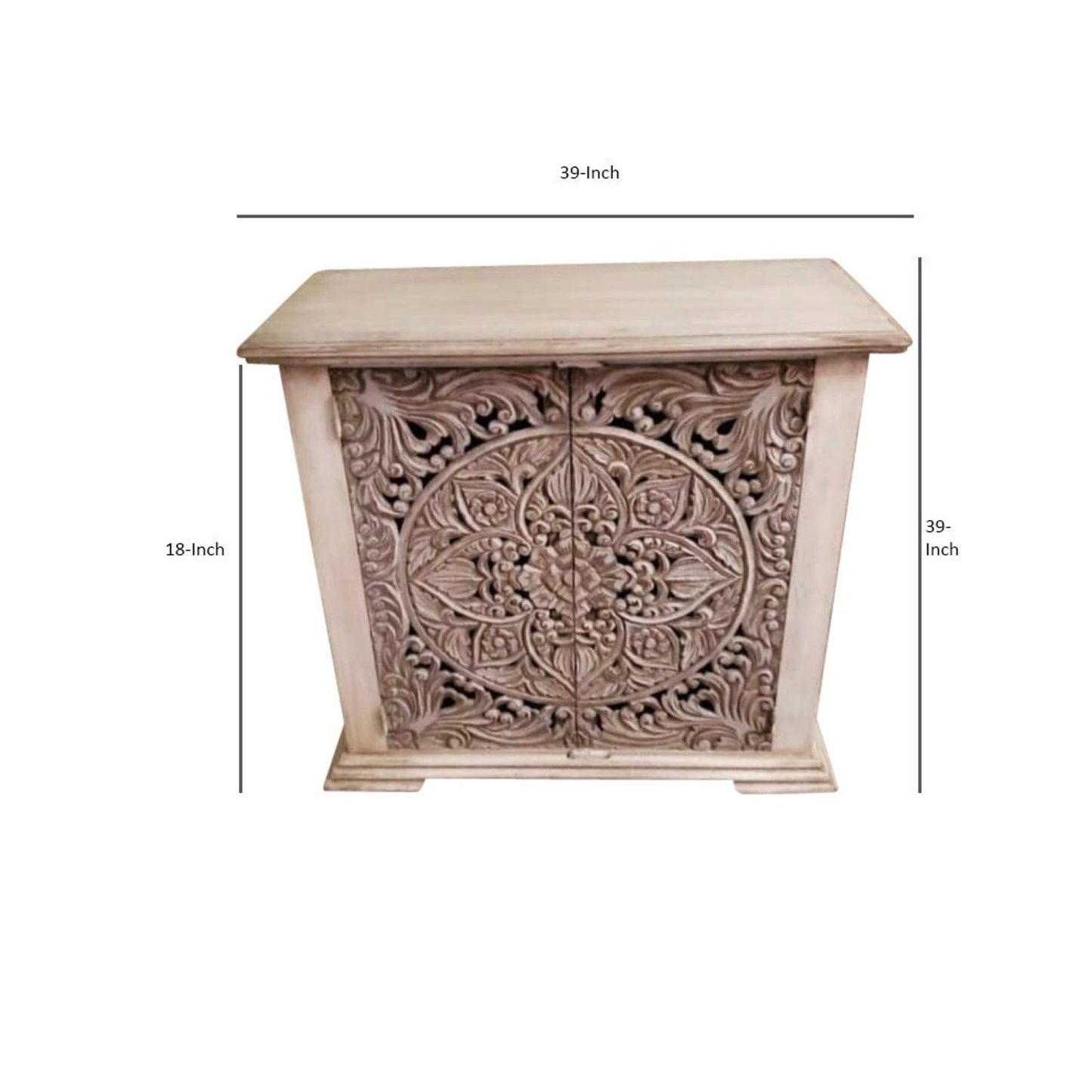 Ornate Solid Wood 2 Door Cabinet Buffet