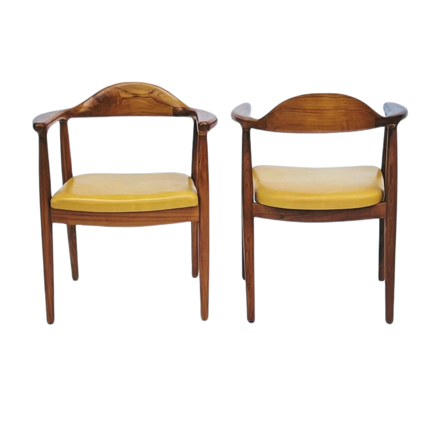 Teakwood Hans Wegner Inspired chairs Mid Century Modern MCM leather chairs