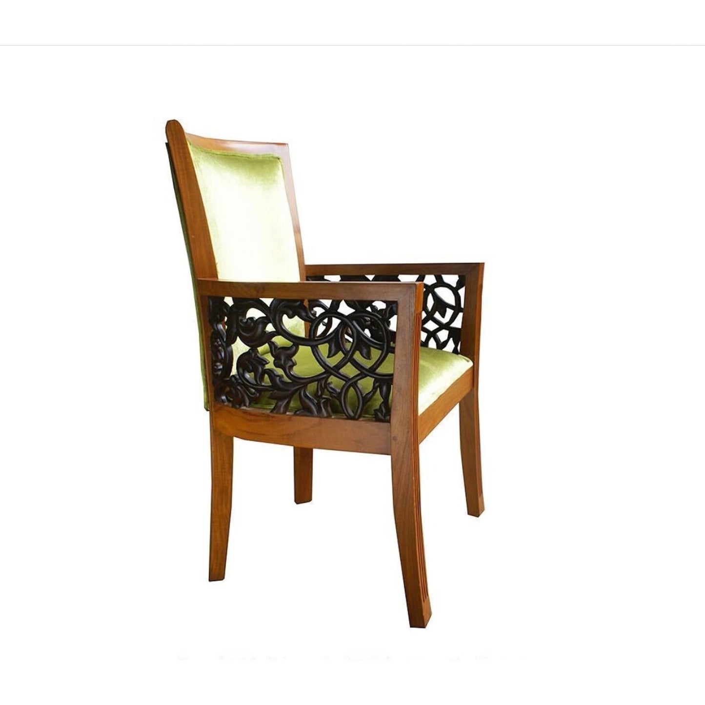 Incredible teakwood velvet chairs