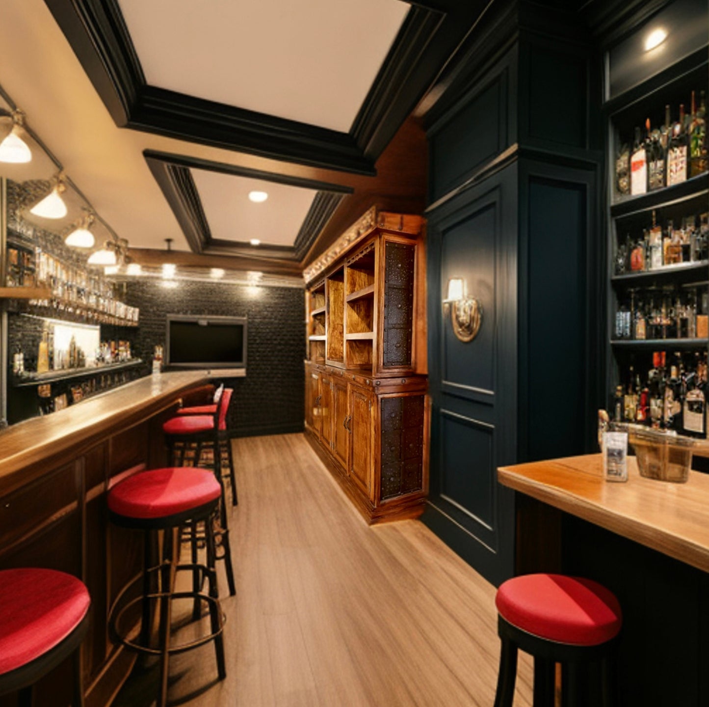 Rustic Old West Mesquite Wood Bar Cabinet Rustic Metal Spanish Style