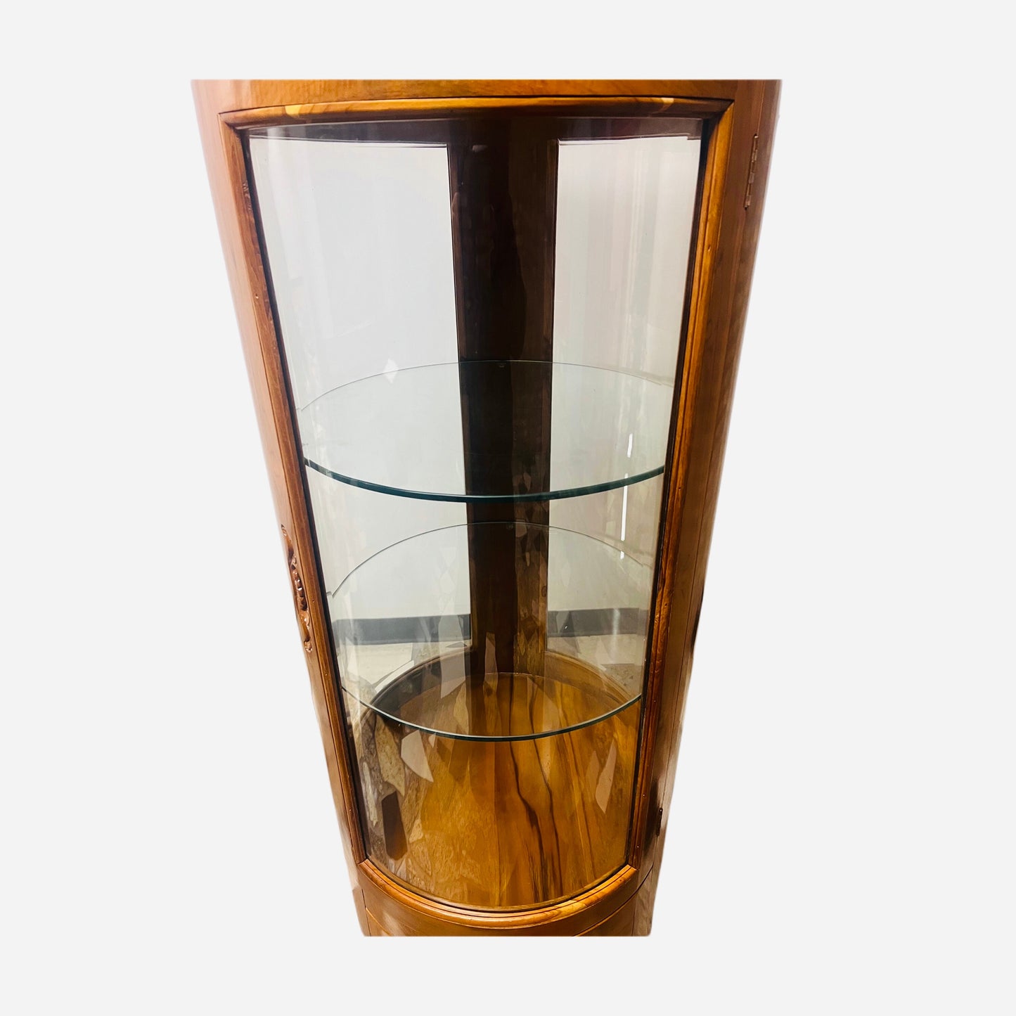 Teak Bottle Shaped Display Cabinet Glass Displays Wooden Drawers Unique Teak Display Cabinet Glass Display Cabinet Showcase Cabinet