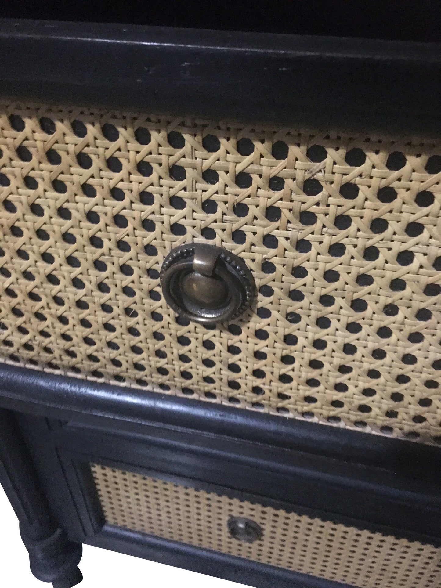 Solid Wood Woven Rattan Dresser Handmade