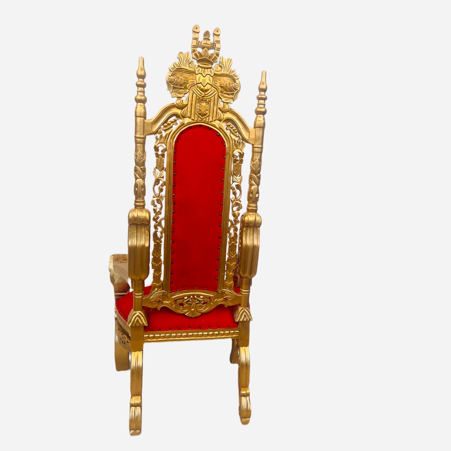 Throne Chair | King Throne Chair | Mahogany wood | Red | Lion Head