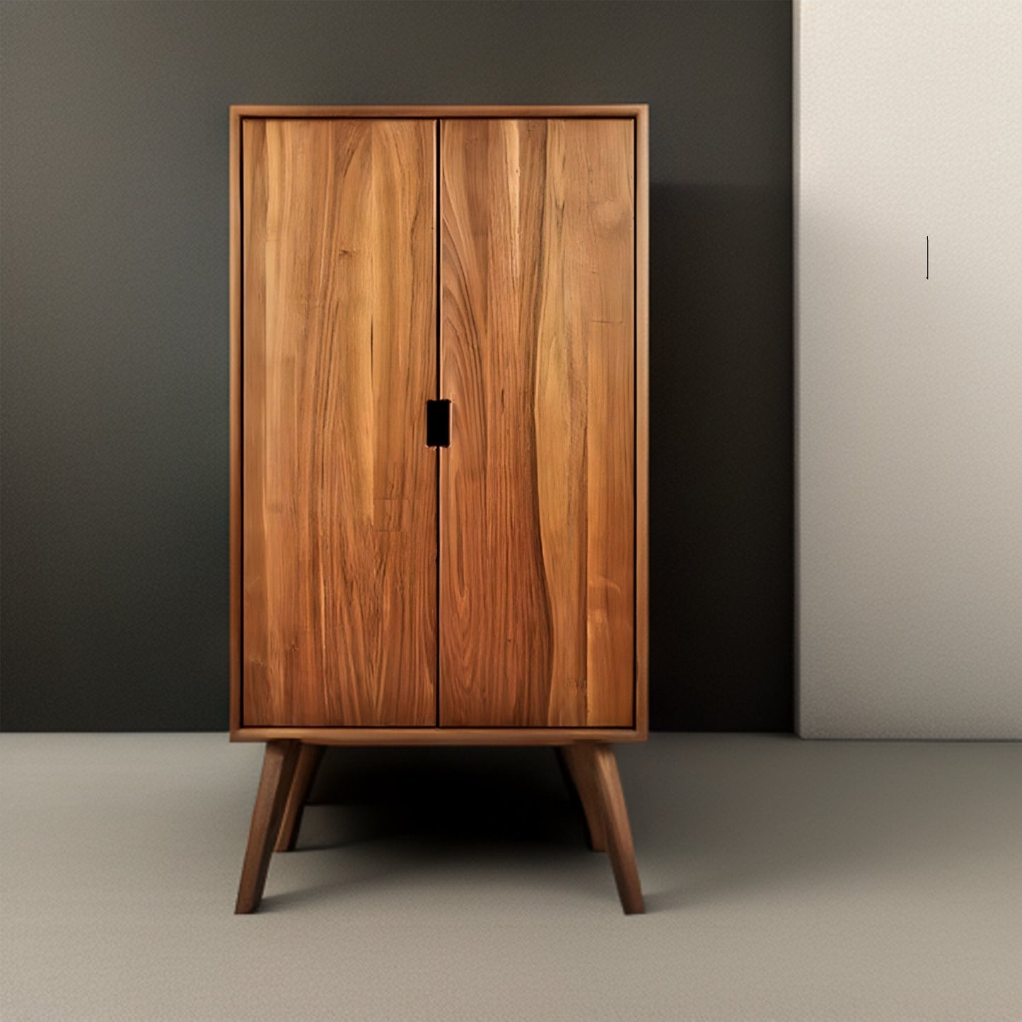 Armoire | Wardrobe | Mid-Century Modern | MCM | Teak | Elegant Design | Armoire Available in Walnut or Natural Wood Tone