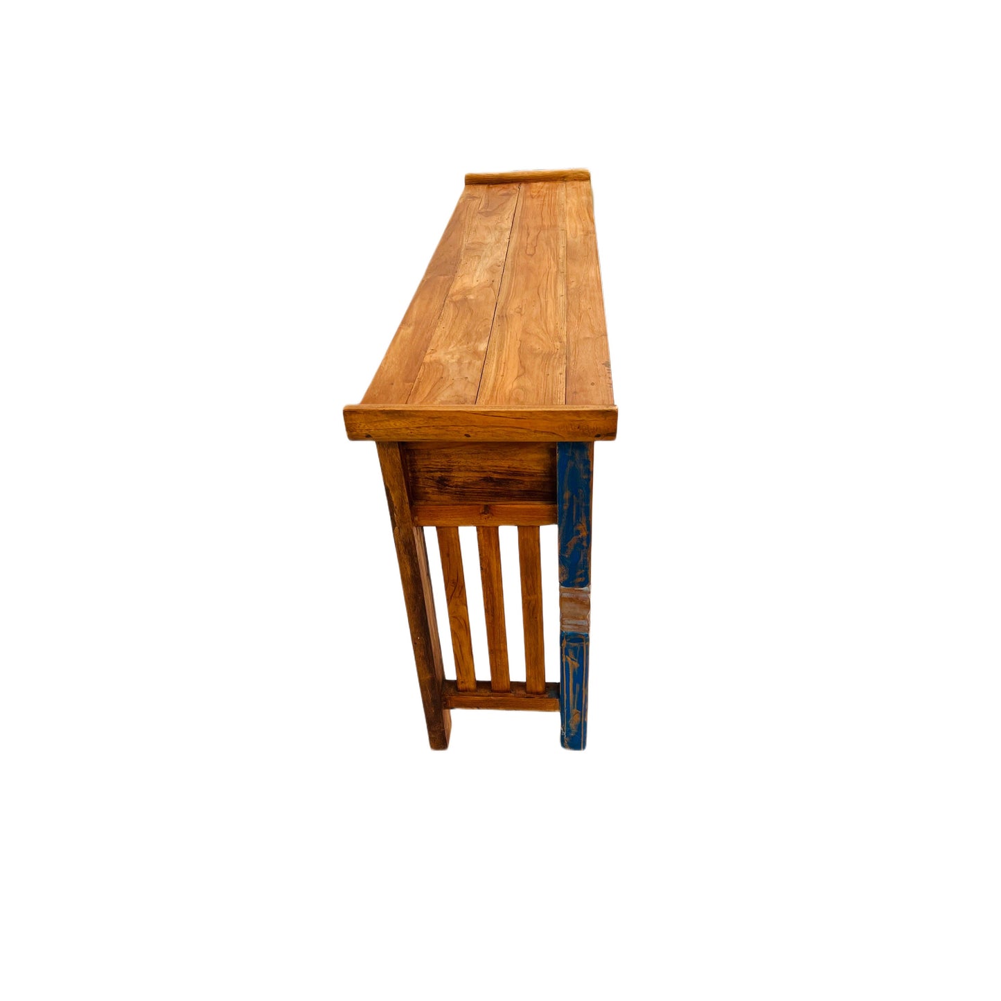 Console Table | Reclaimed Teak Wood | Architectural Carved Console | Hand-Painted | Handmade | Carved Console Table | Leaf Design