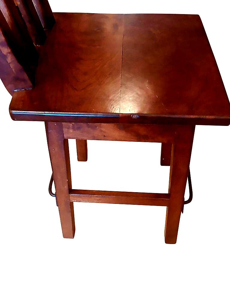 Rustic Industrial Swivel Mesquite Wood Metal Stools