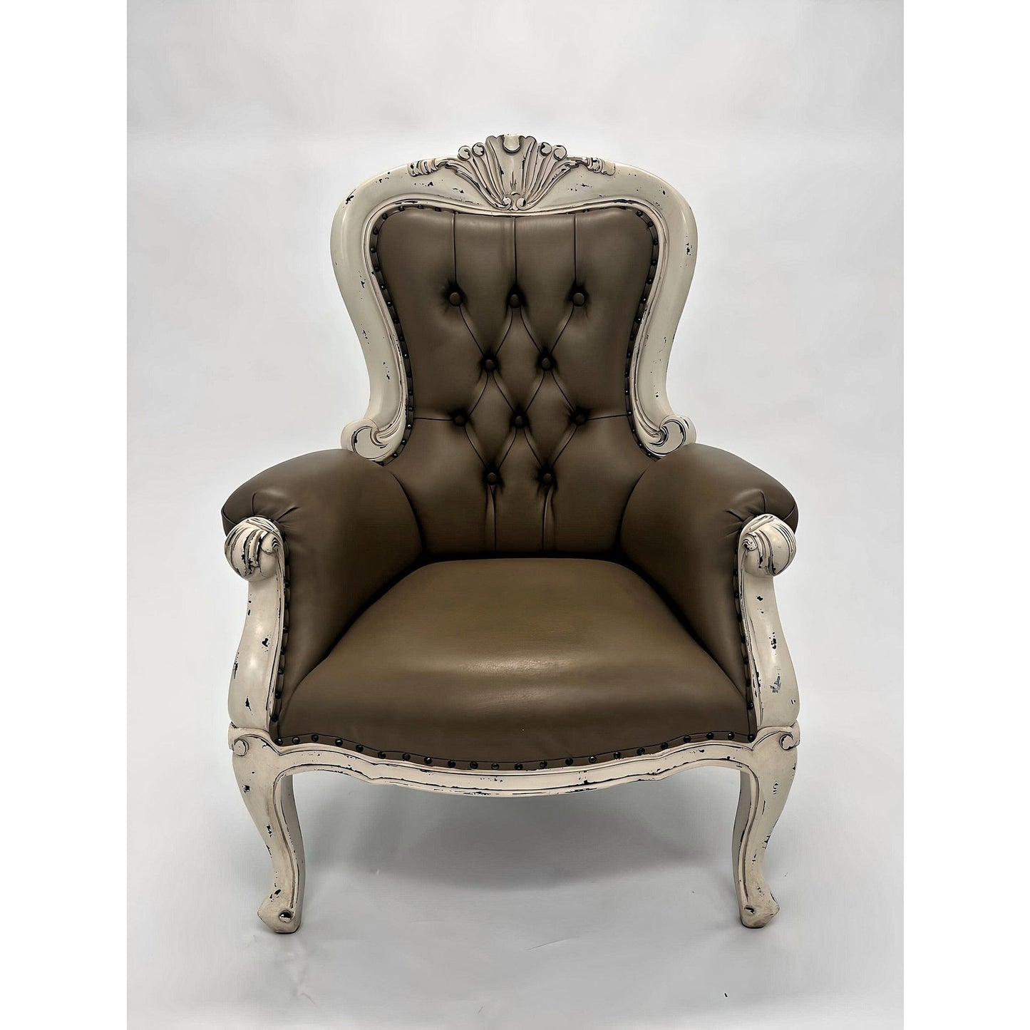 Rustic Arm Chairs Solid Mahogany Wood Leather