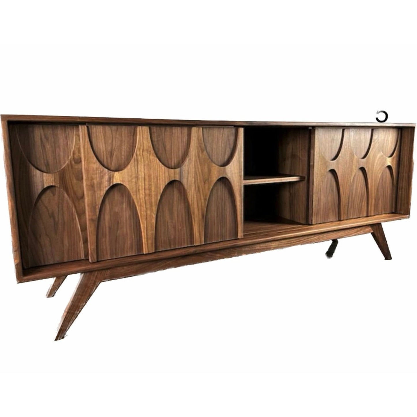 Brasilia Style Mid Century Credenza Sideboard Media Console Solid Wood Construction
