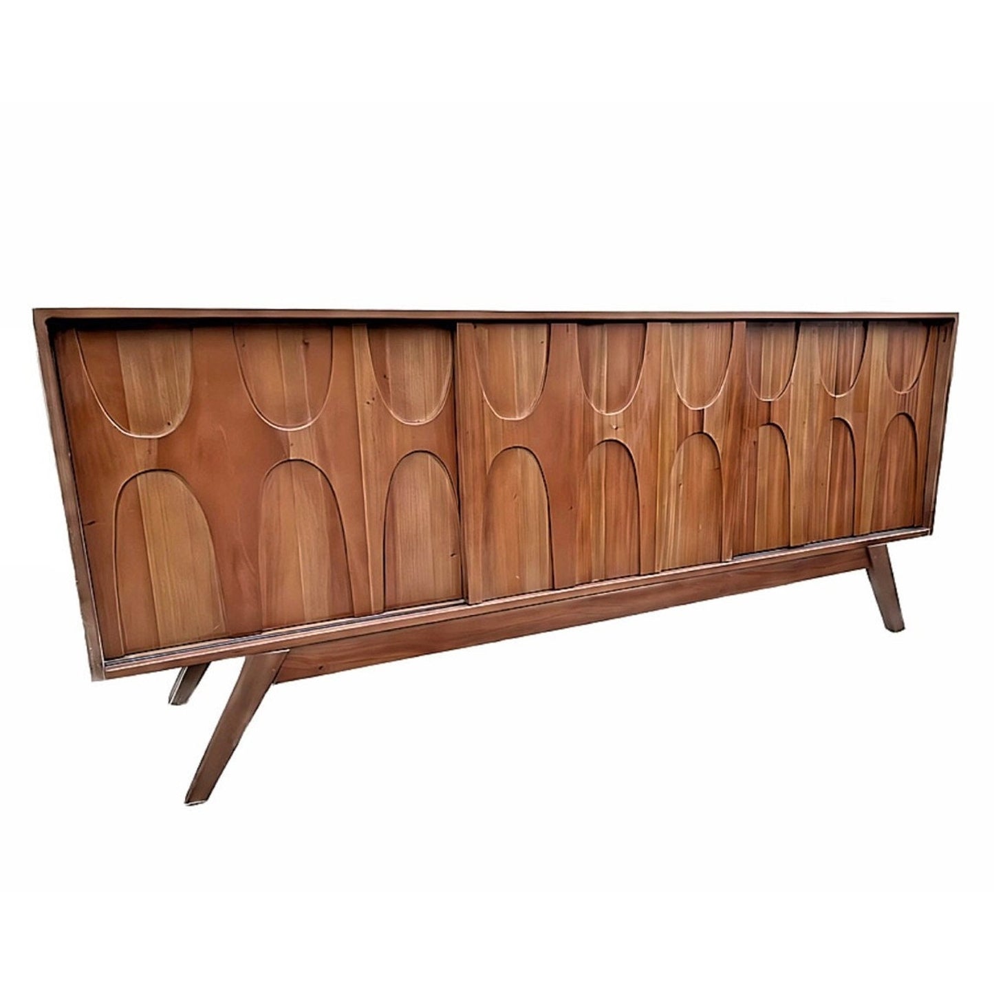 Brasilia Style Mid Century Credenza Sideboard Media Console Solid Wood Construction