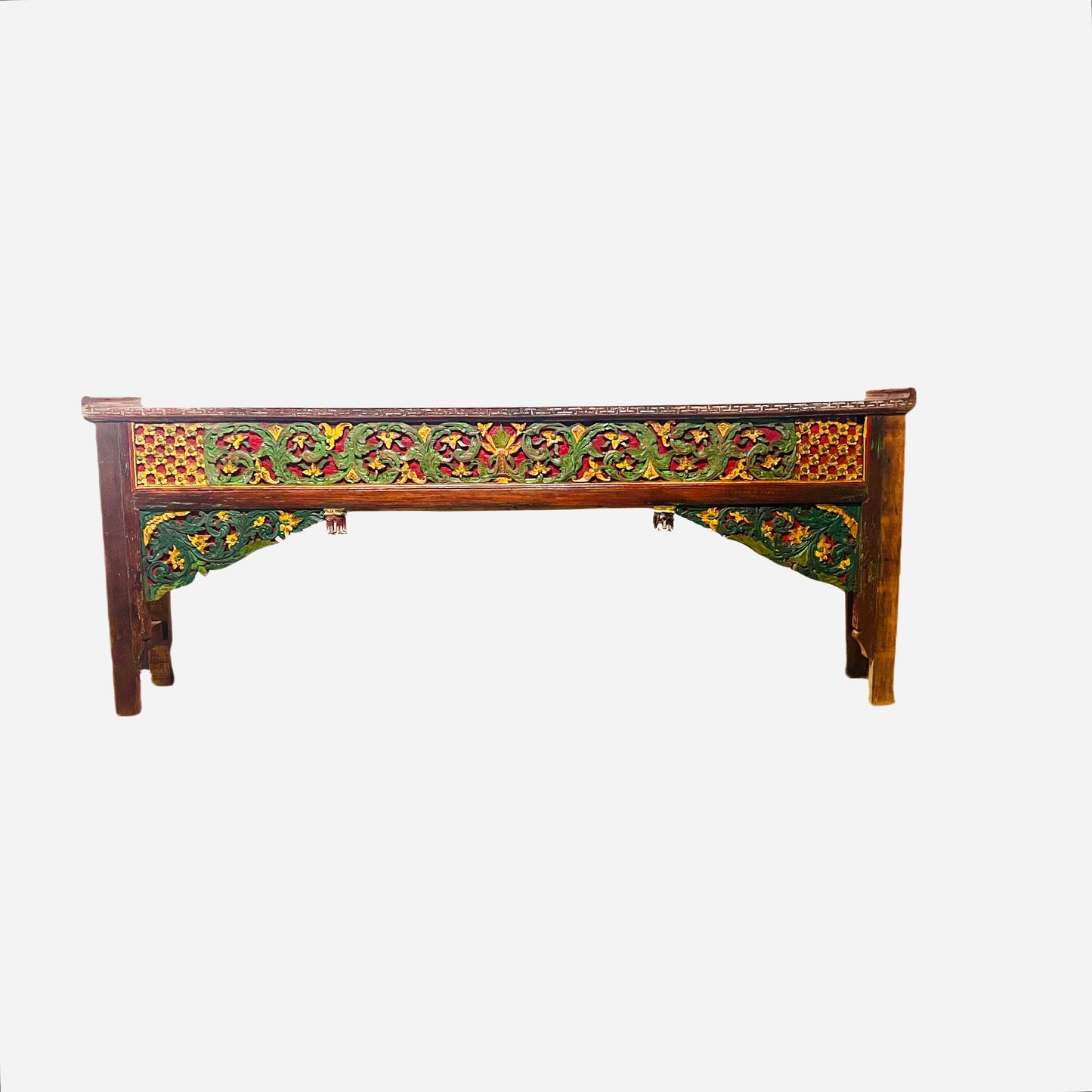 Handcrafted Teak Arch console table, Reclaimed Console Table, Carved Wood Media Stand, Architectural archway console